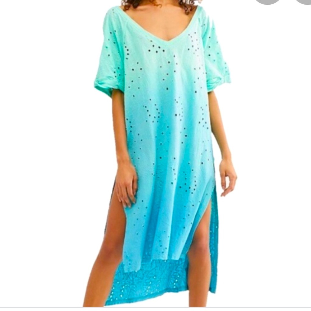 New Free People Big Wave Combo Cover Up Dress xs